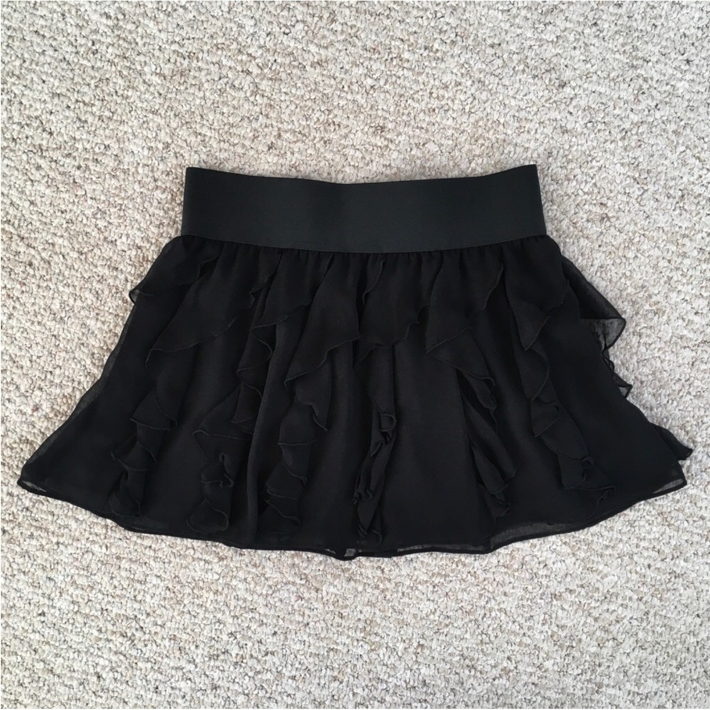 Express Black Layered Ruffle Skirt